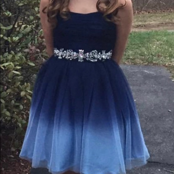 semi formal blue ombré dress - Picture 3 of 3